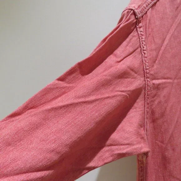 45RPM STUDIO 45R Vintage Washed Red Denim Maxi Dress Minimalist Made in Japan - Picture 8 of 15